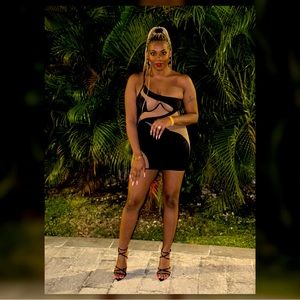 Mesh and satin dress by god save queens